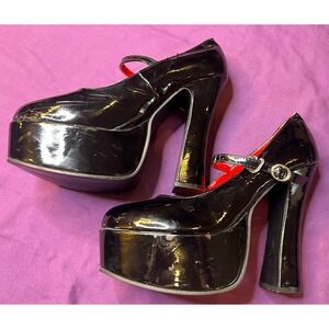 Mary Jane Platform Black Shoes Size L Approximately 9.5/10